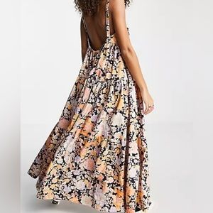 Free People Park Slope Maxi Dress Navy Floral